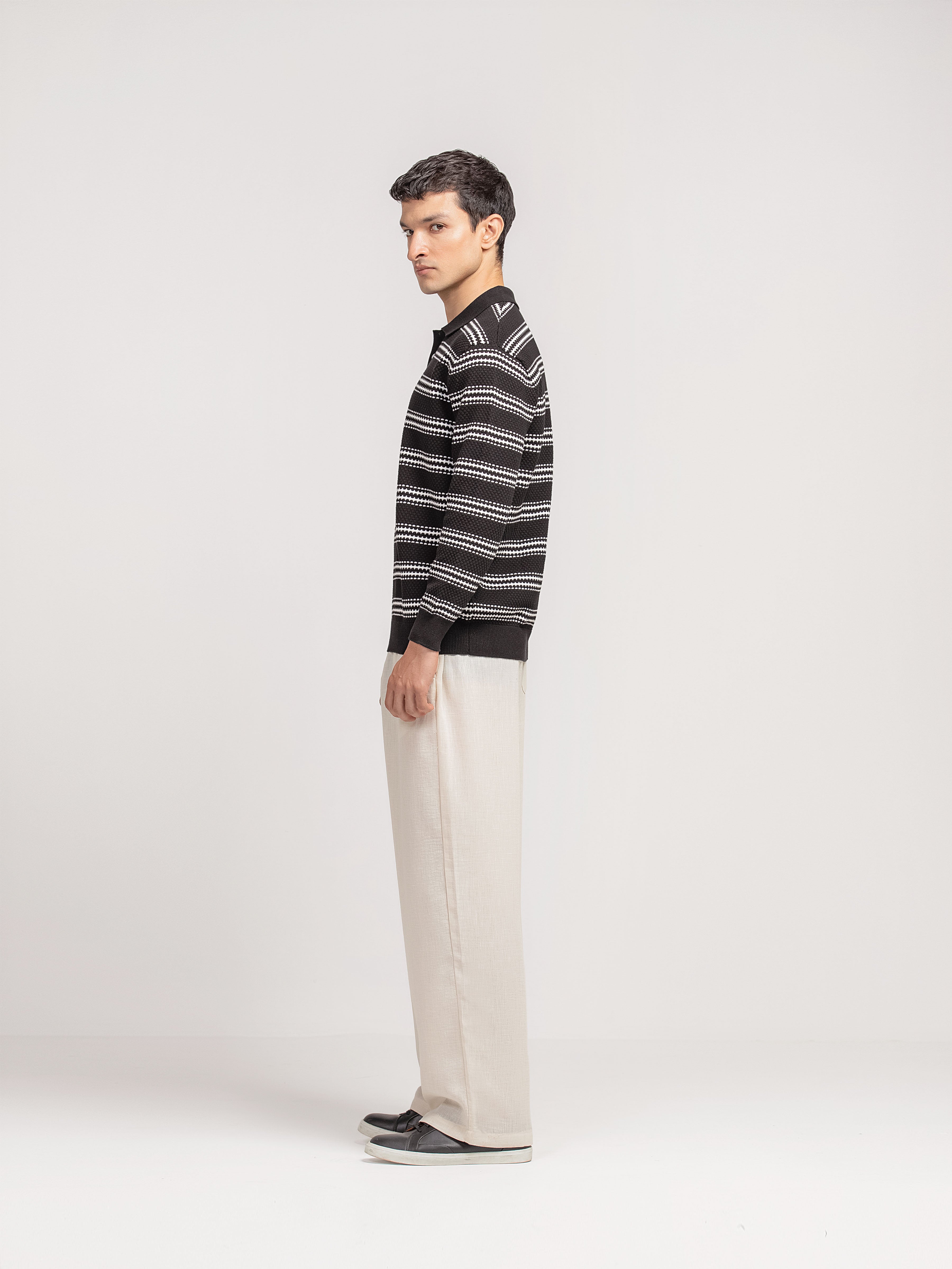 Striped Knitted Sweater Polo - FMTSWT5-075