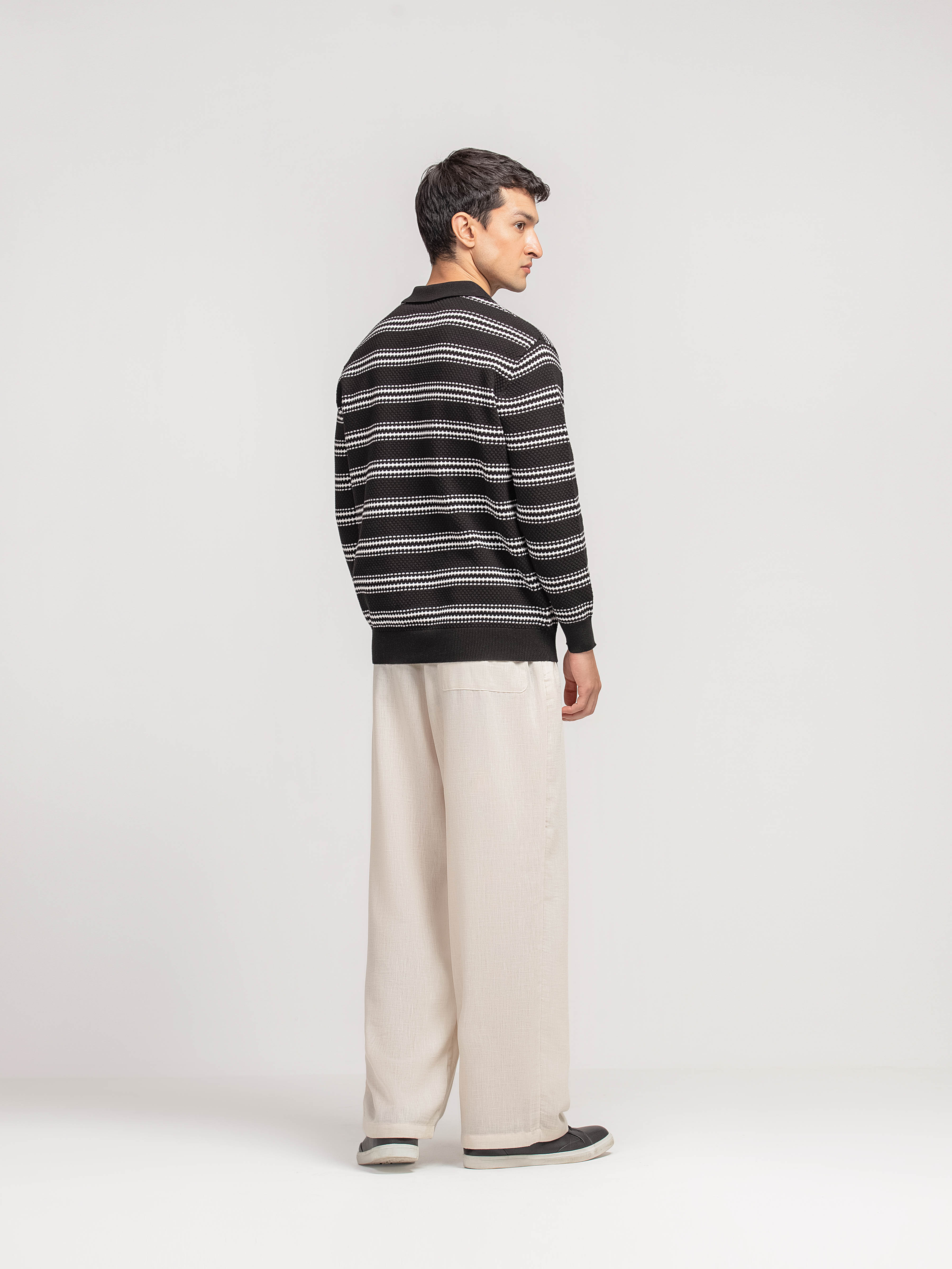Striped Knitted Sweater Polo - FMTSWT5-075