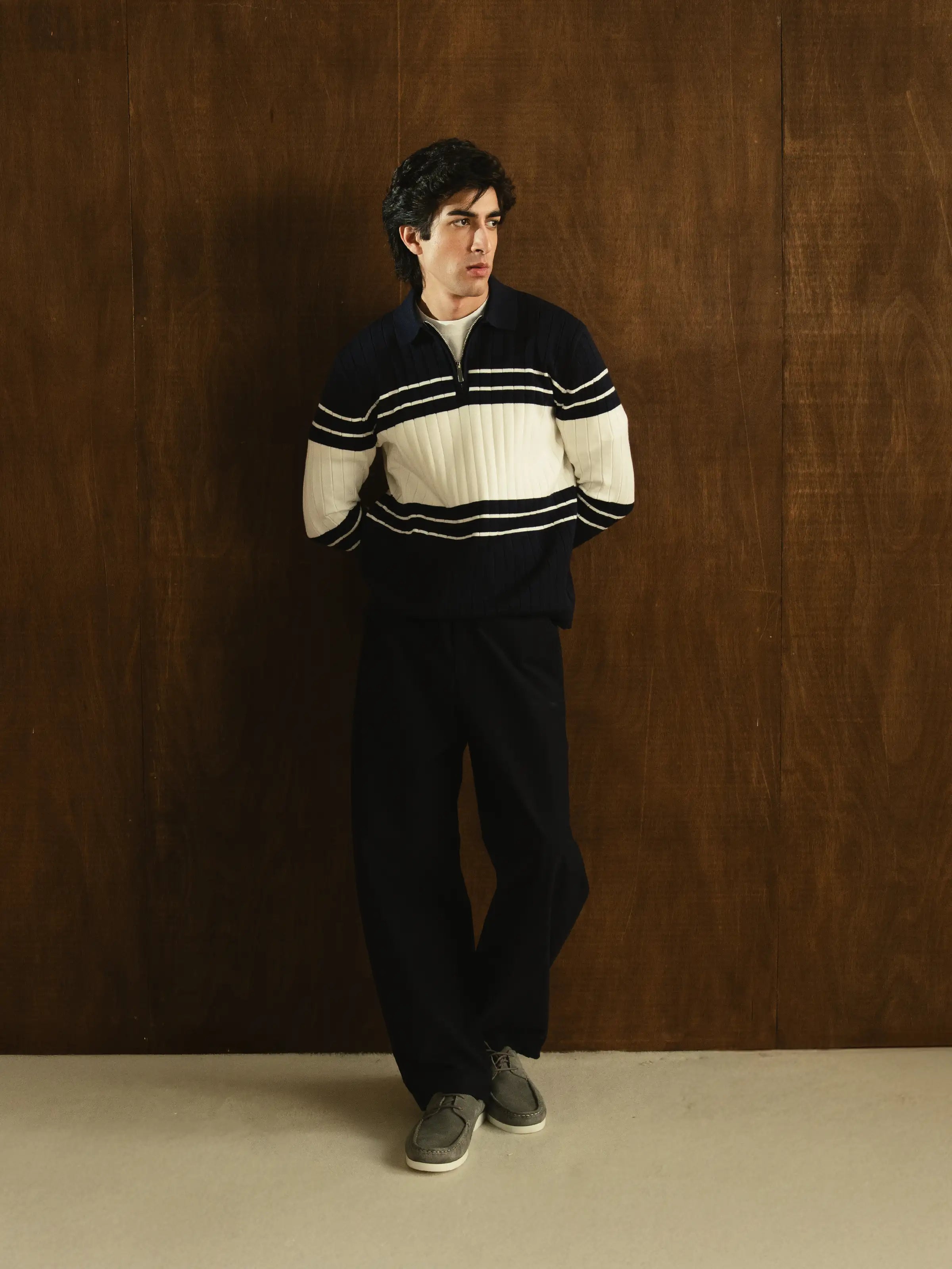Striped Knitted Sweater Polo - FMTSWT5-076