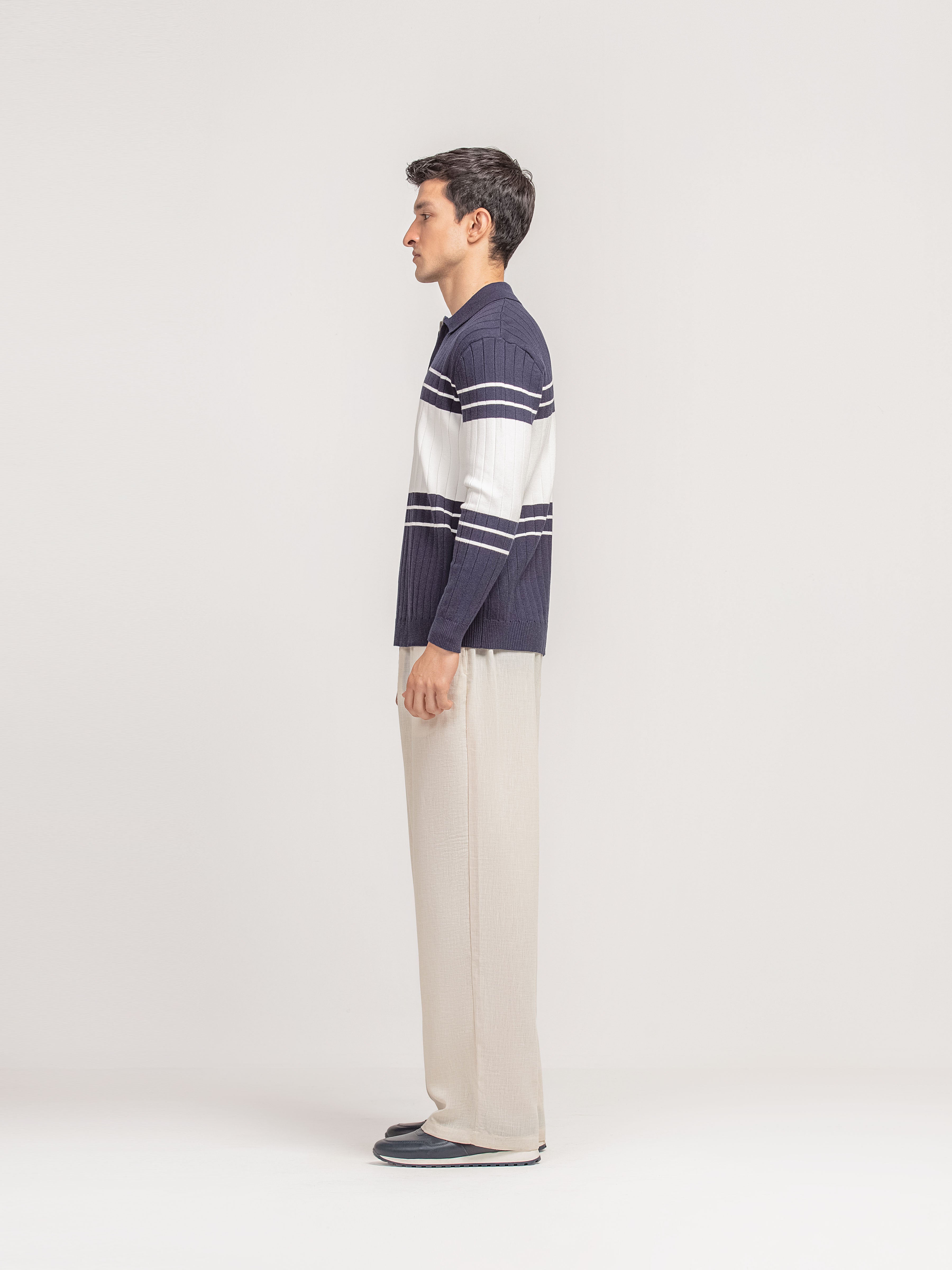Striped Knitted Sweater Polo - FMTSWT5-076