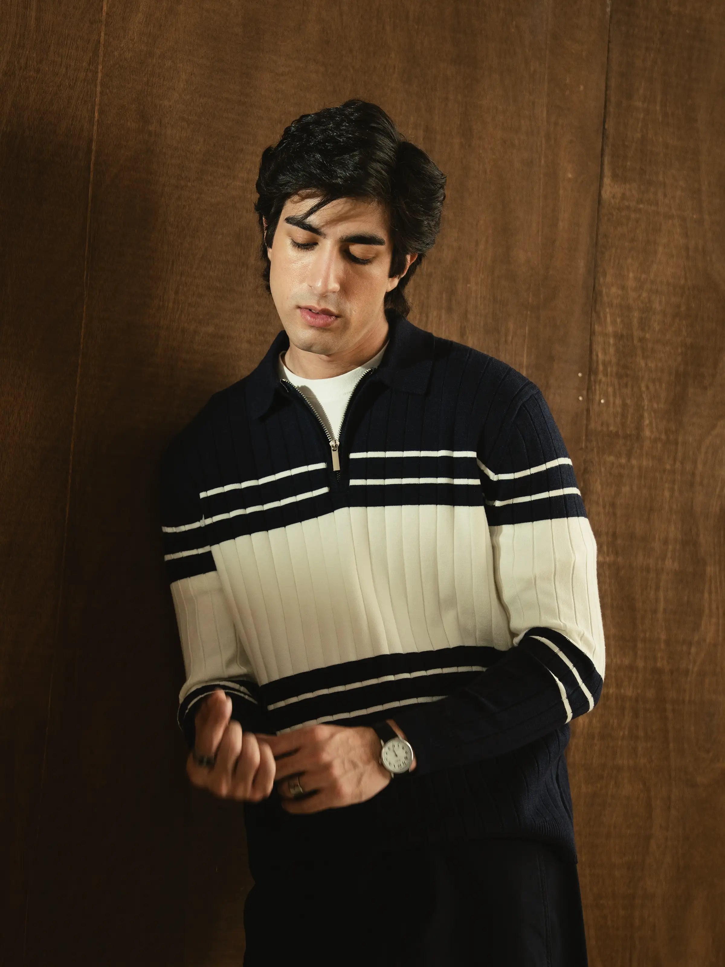 Striped Knitted Sweater Polo - FMTSWT5-076