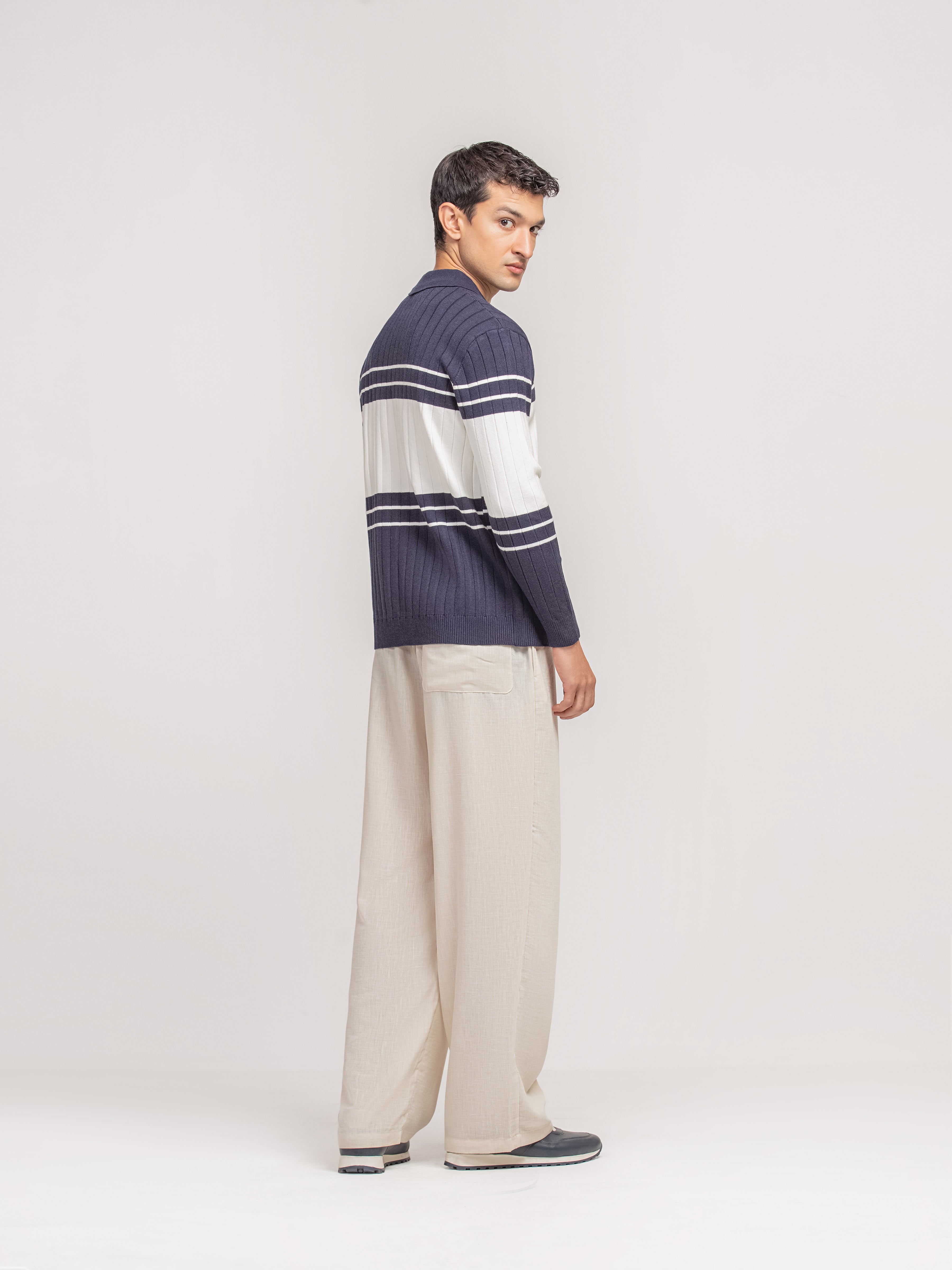 Striped Knitted Sweater Polo - FMTSWT5-076