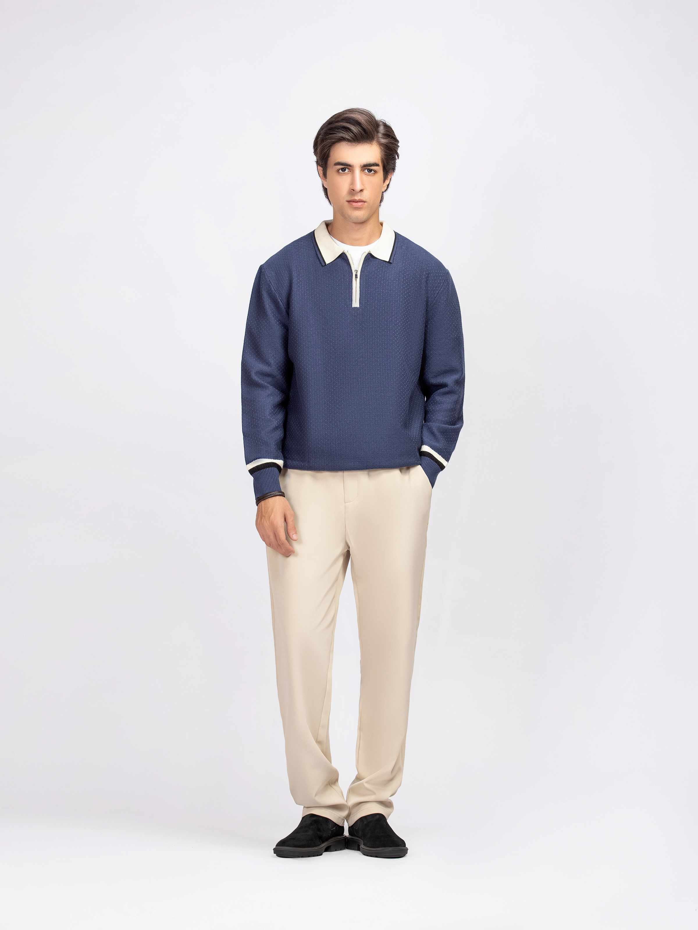 Zipper Knitted Sweater - FMTSWT5-077