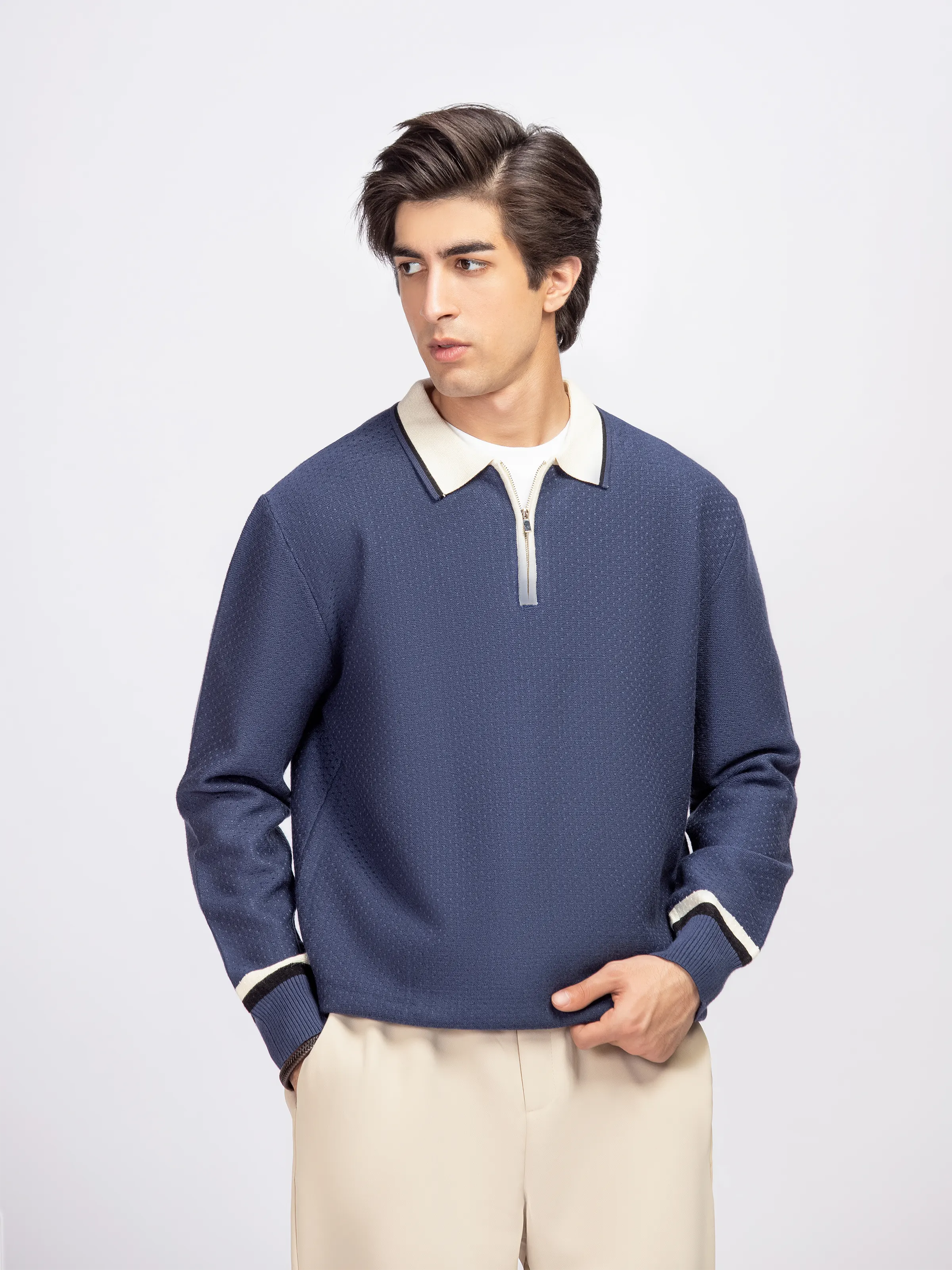 Zipper Knitted Sweater - FMTSWT5-077