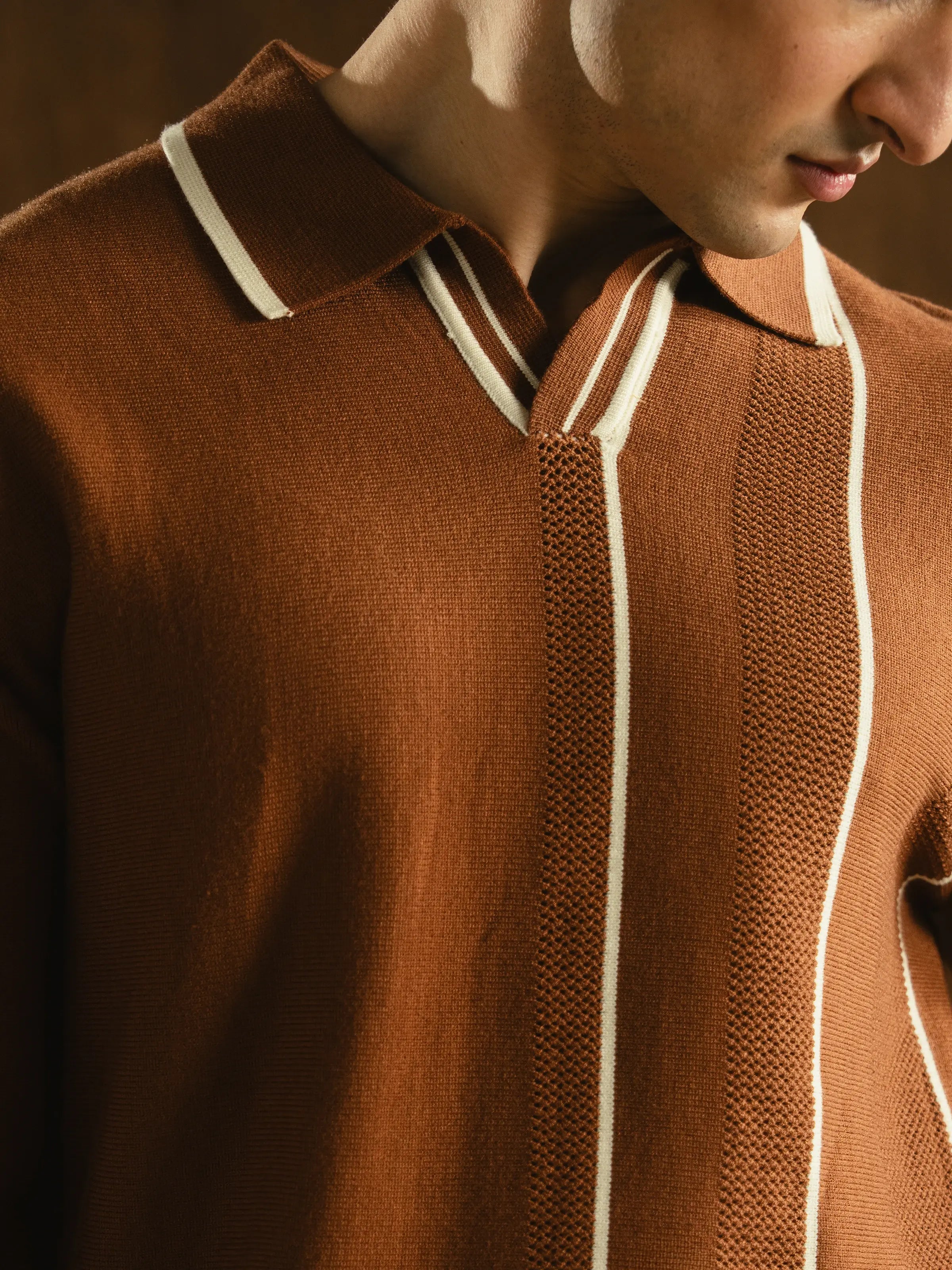 Knitted Johnny Collar Sweater - FMTSWT5-083