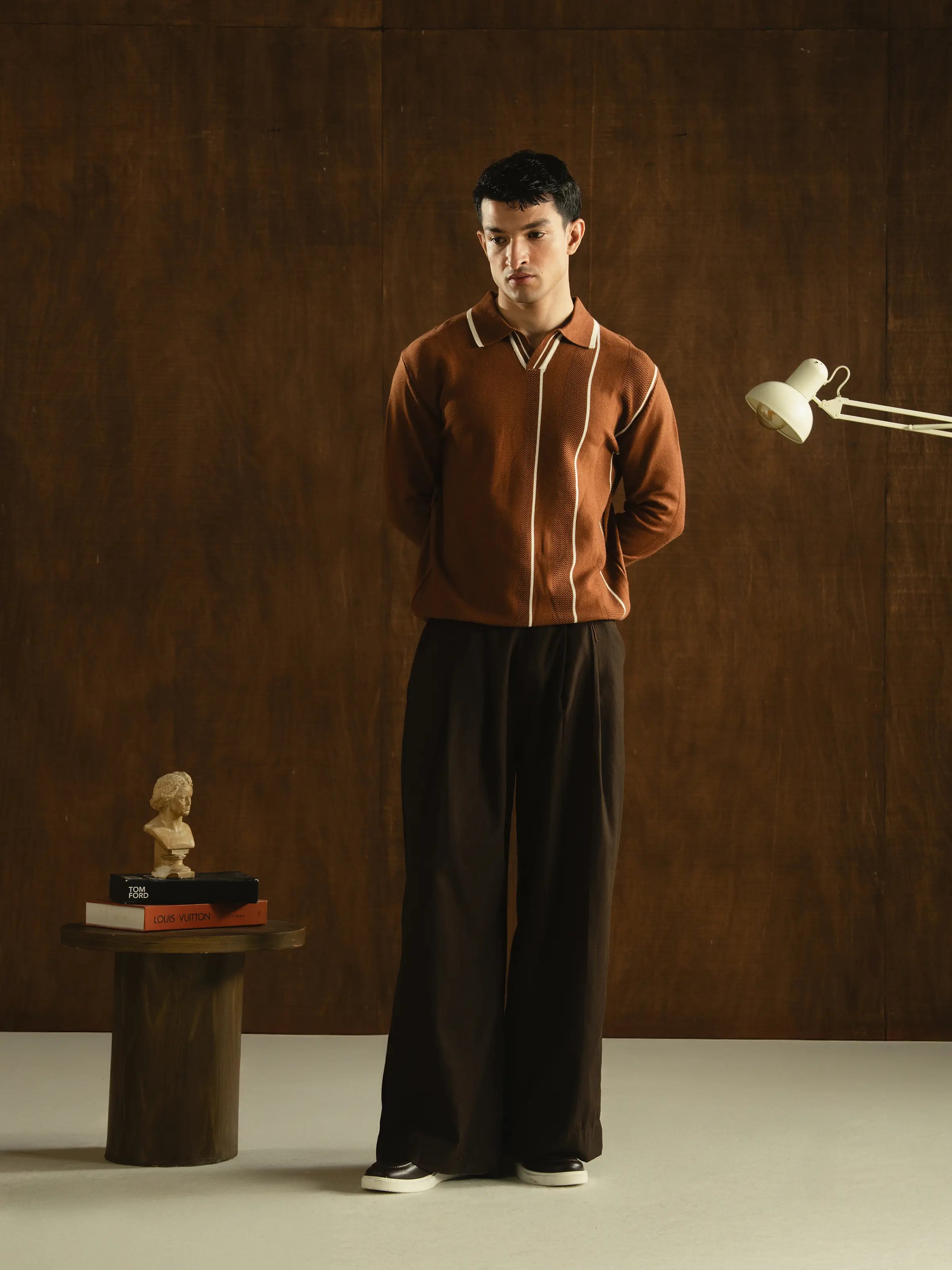 Knitted Johnny Collar Sweater - FMTSWT5-083