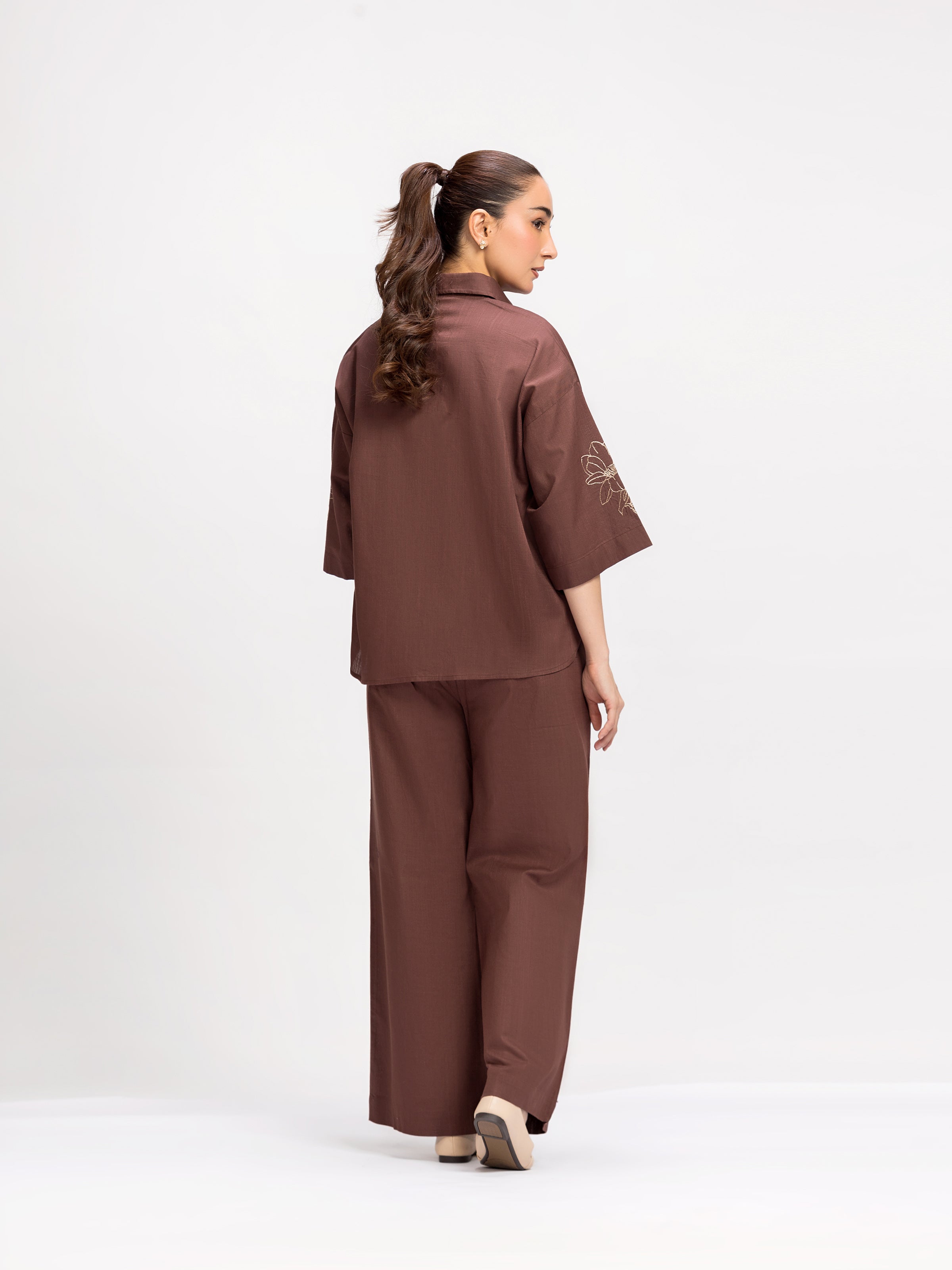 Relaxed Fit Embroidered Co-ord Set - FWTCS24-030