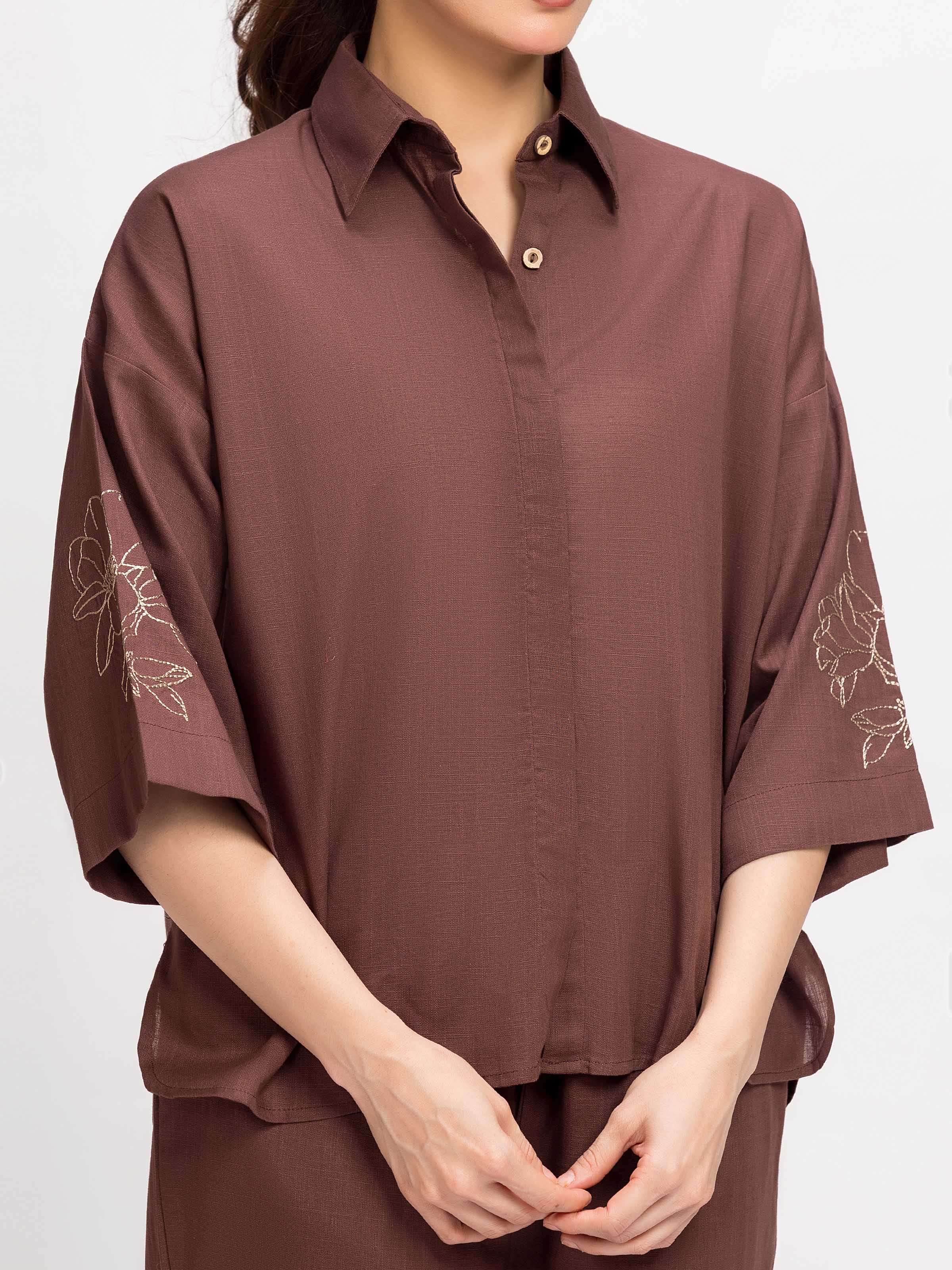 Relaxed Fit Embroidered Co-ord Set - FWTCS24-030