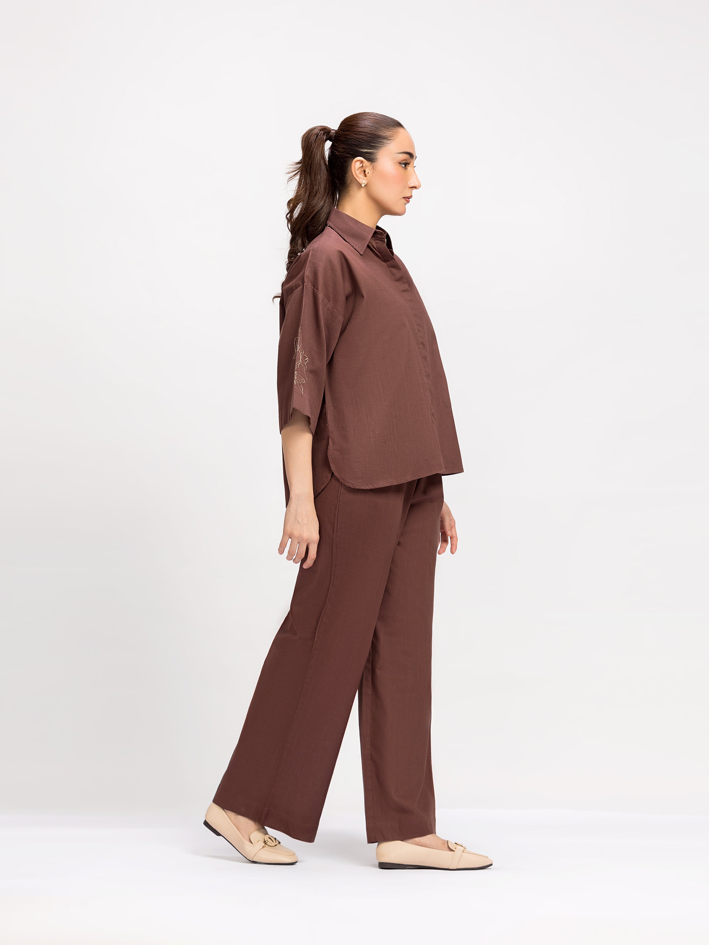 Relaxed Fit Embroidered Co-ord Set - FWTCS24-030