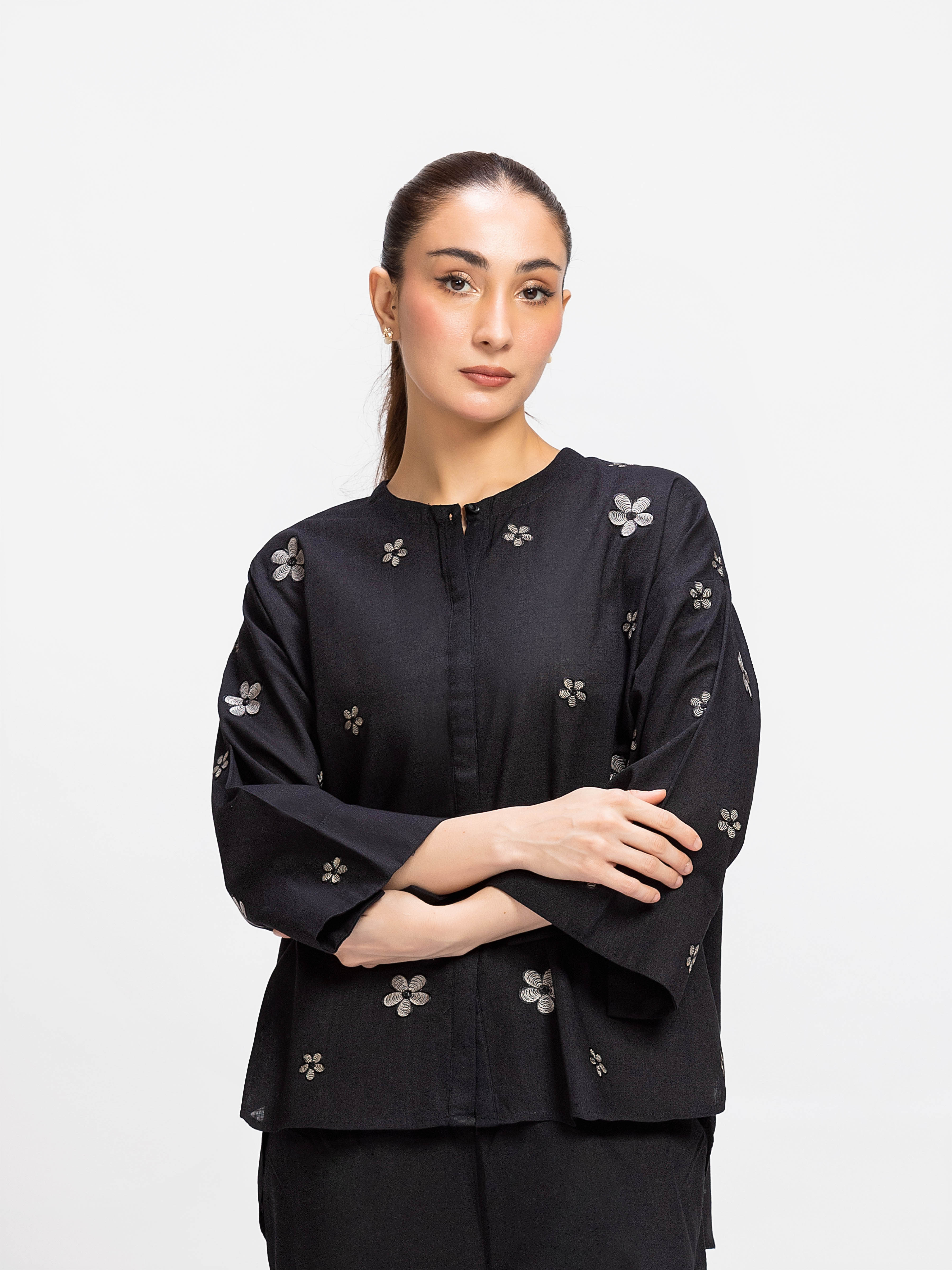 Relaxed Fit Embroidered Co-ord Set - FWTCS5-006