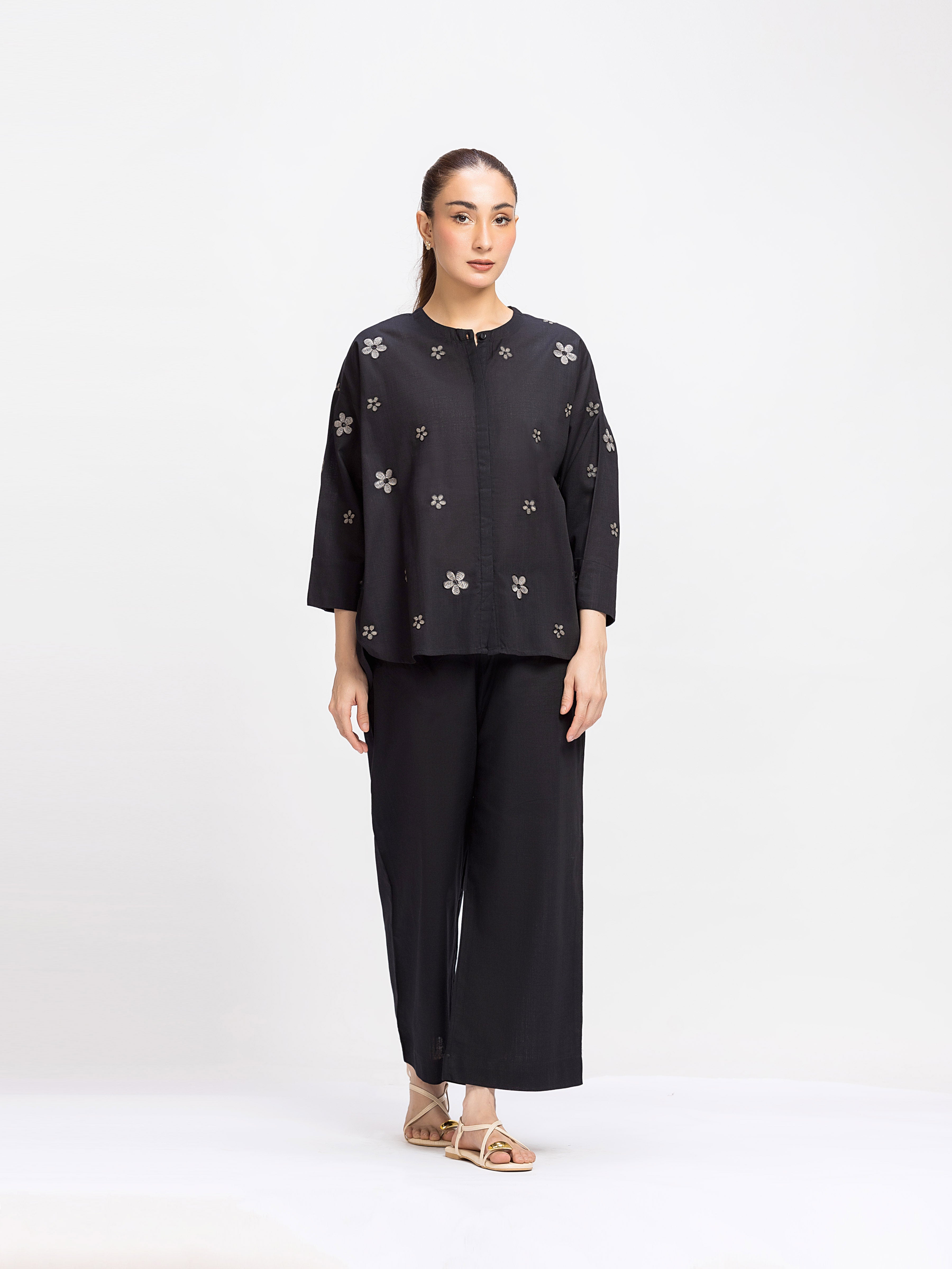 Relaxed Fit Embroidered Co-ord Set - FWTCS5-006