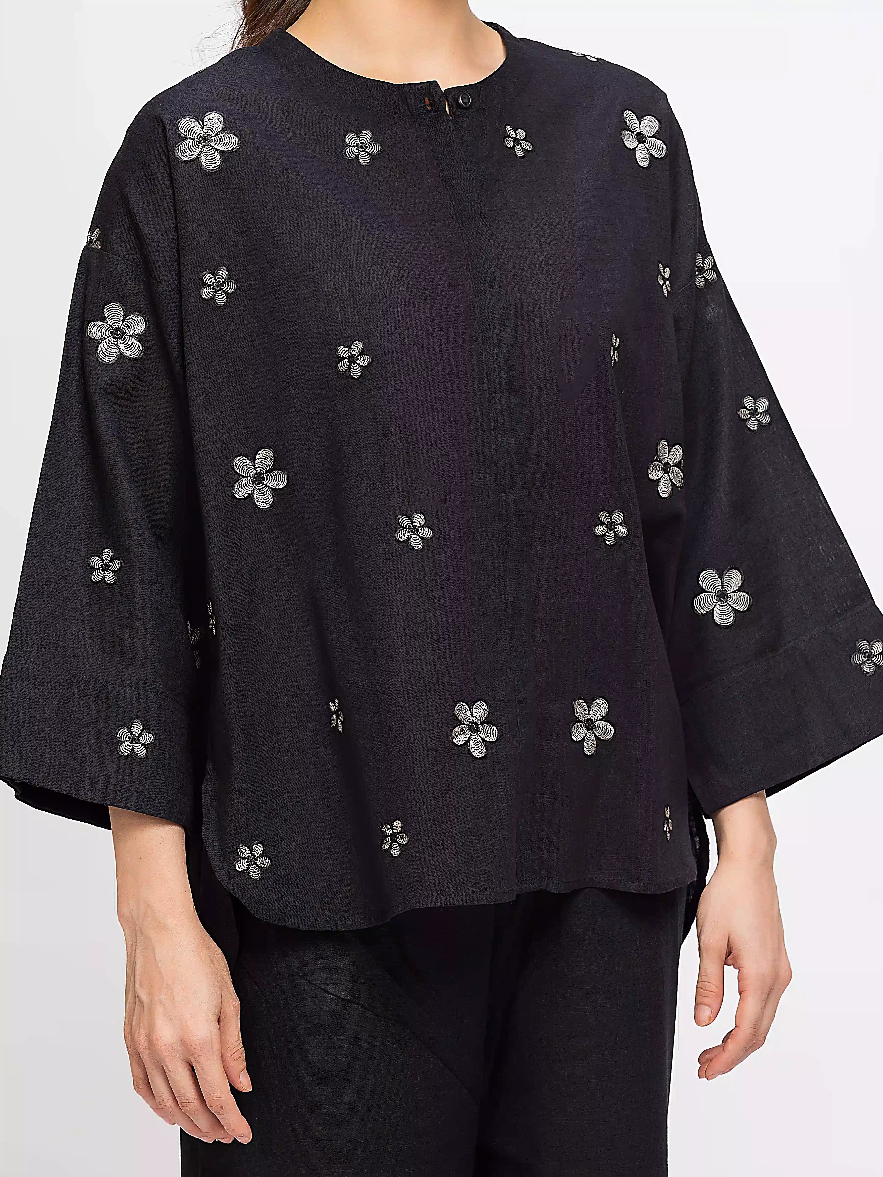 Relaxed Fit Embroidered Co-ord Set - FWTCS5-006