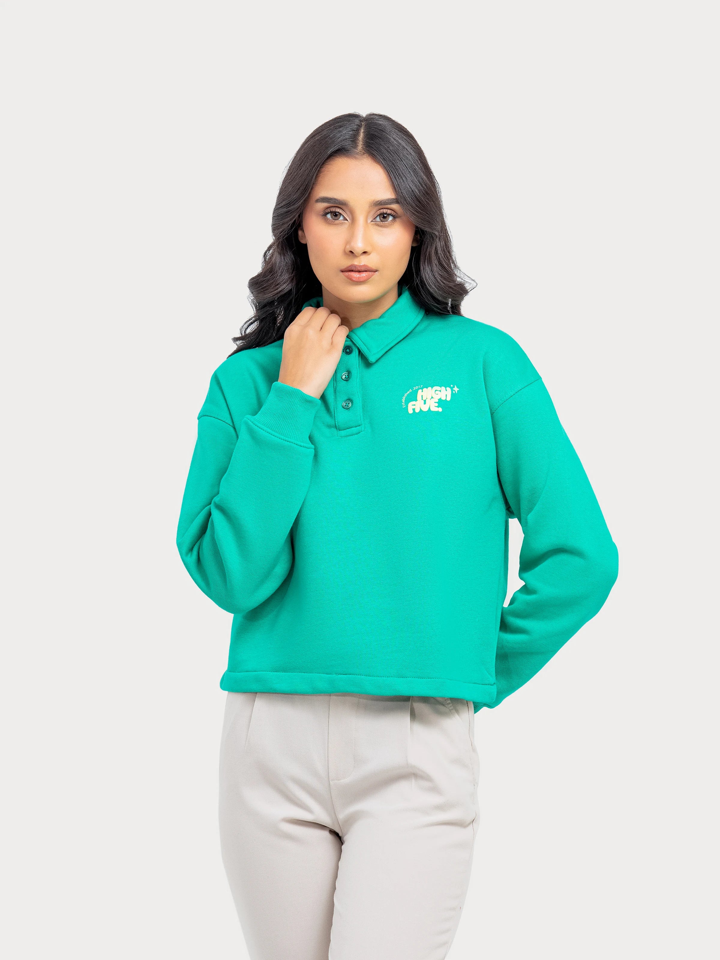 Polo Collar Sweatshirt - FWTSS24-003