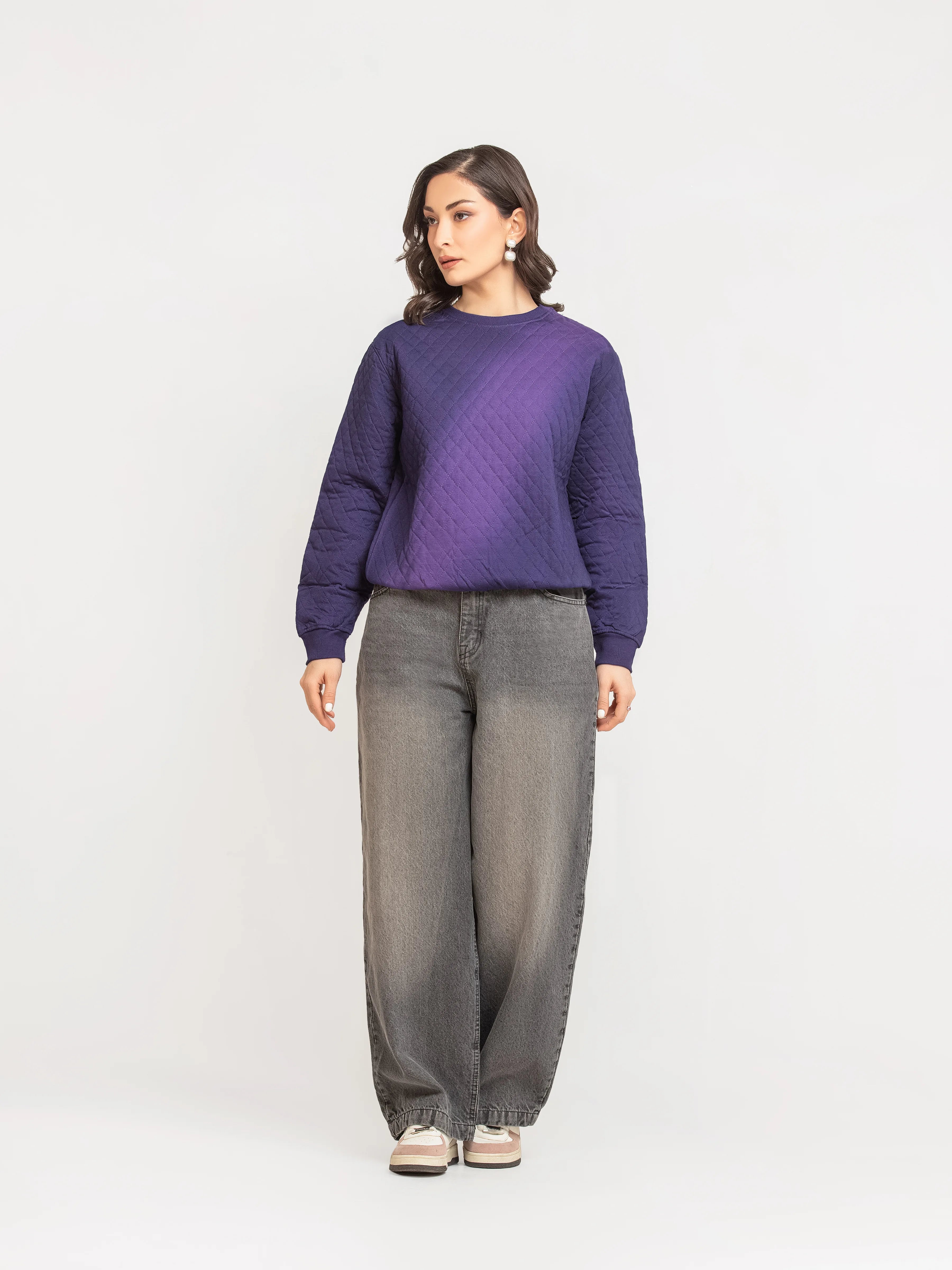 Regular Fit Quilted Sweatshirt - FWTSS24-028