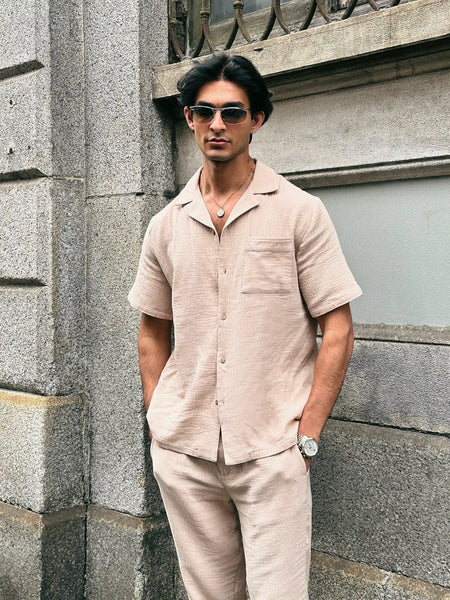 Textured Co-ord Set Shirt - FMTS5-32202