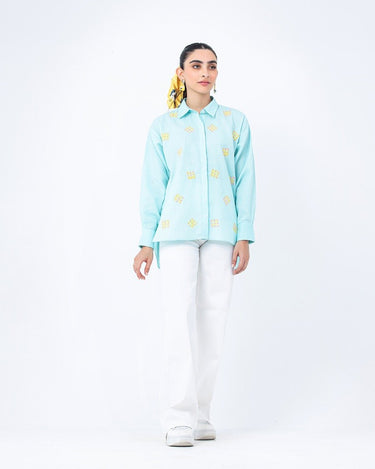 Women's Soft Cyan Shirt - FWTS23-033