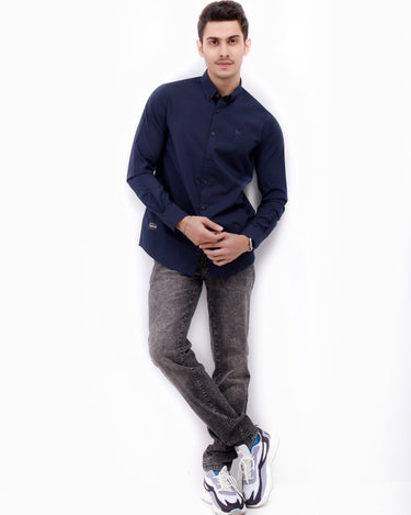 Men's Blue Casual Shirt - FMTS22-31537