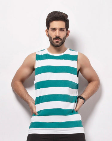 Men's White Green Tank Top - FMTTM20-007