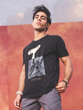 Men's Black Crew Neck Graphic Tee - FMTGT21-004