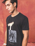Men's Black Crew Neck Graphic Tee - FMTGT21-004