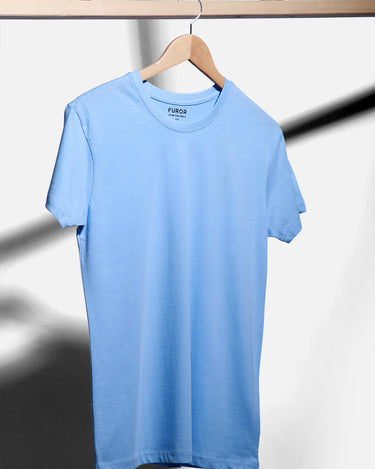Men's Sky Blue Basic T-Shirt - FMTBT19-071