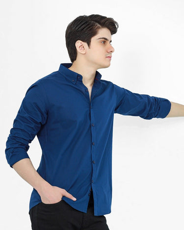 Men's Royal Blue Casual Shirt - FMTS22-31705