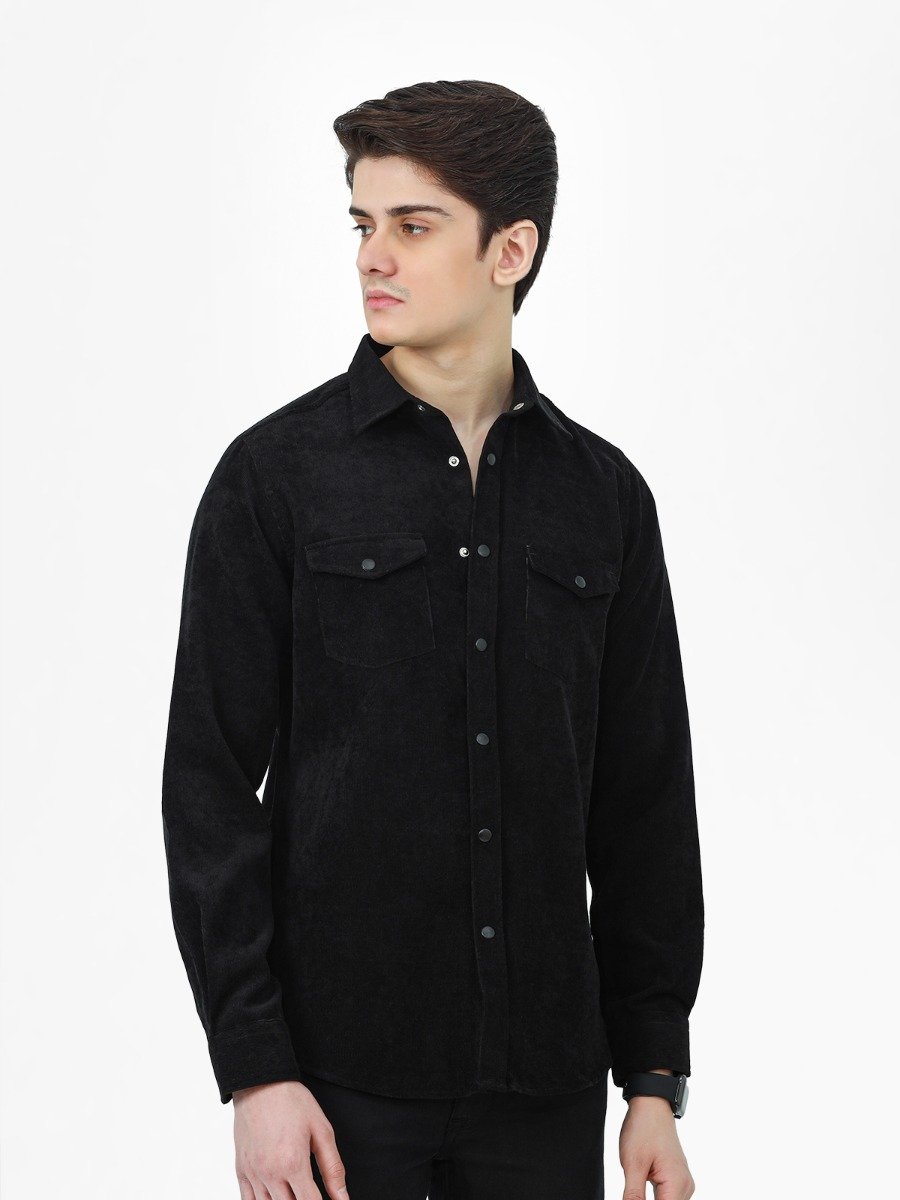 Men's Black Casual Shirt - FMTS22-31715