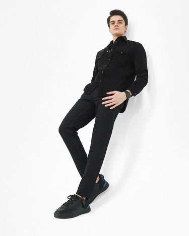 Men's Black Casual Shirt - FMTS22-31715