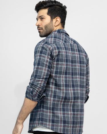 Men's Dark Navy Casual Shirt - FMTS21-31521