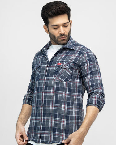 Men's Dark Navy Casual Shirt - FMTS21-31521