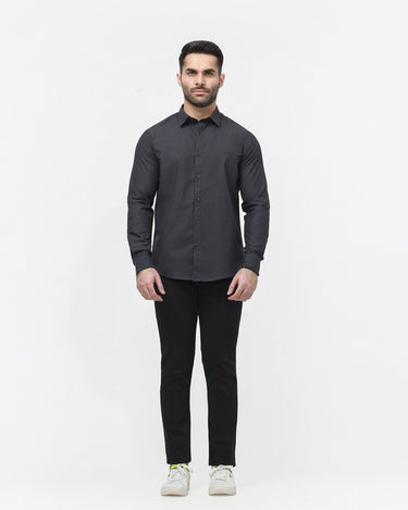 Men's Charcoal Casual Shirt - FMTS23-31784