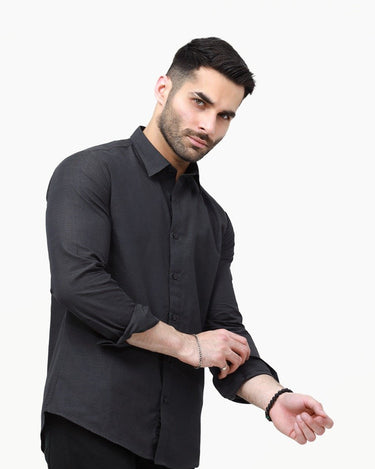 Men's Charcoal Casual Shirt - FMTS23-31784