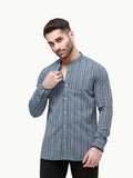 Men's Blue & Grey Casual Shirt - FMTS22-31775