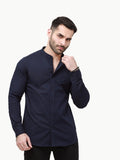 Men's Navy Blue Casual Shirt - FMTS23-31734