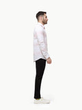 Men's White & Pink Casual Shirt - FMTS23-31789