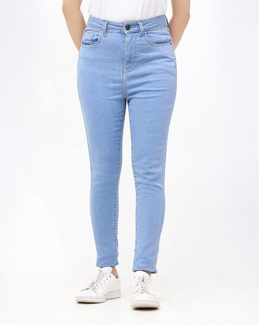 Women's Powder Blue Denim Pant - FWBDP23-003