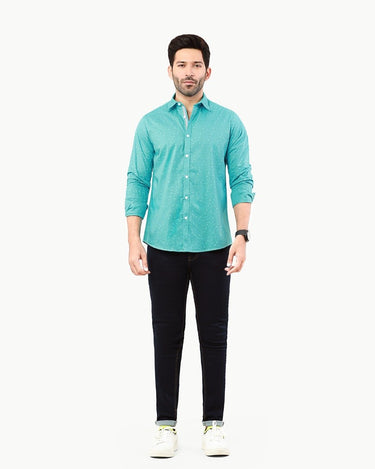 Men's Sea Green Casual Shirt - FMTS22-31644