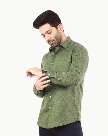 Men's Green Casual Shirt - FMTS22-31651