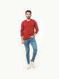 Men's Maroon Crew Neck Basic Tee - FMTBF22-001
