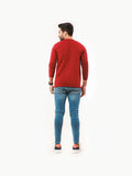 Men's Maroon Crew Neck Basic Tee - FMTBF22-001