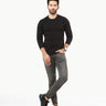 Men's Black Crew Neck Basic Tee - FMTBF22-003