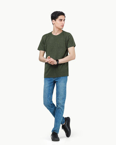 Men's Olive Basic Tee - FMTBT23-020