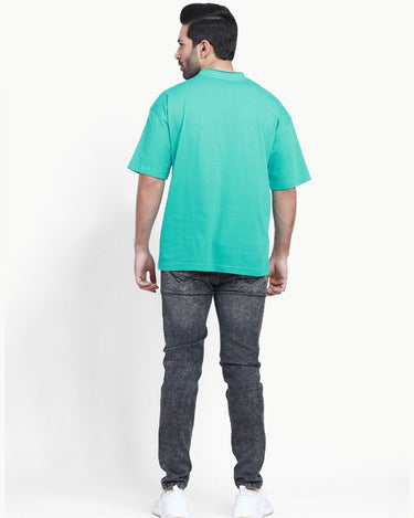 Men's Turquoise Crew Neck Graphic Tee - FMTGL22-003