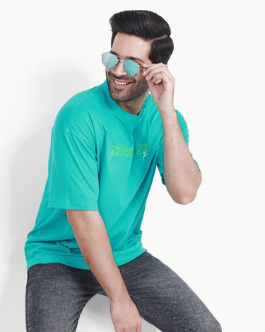 Men's Turquoise Crew Neck Graphic Tee - FMTGL22-003