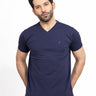 Men's Navy V-Neck Basic Tee - FMTBT22-011