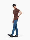 Men's Brown Basic Tee - FMTBT23-009