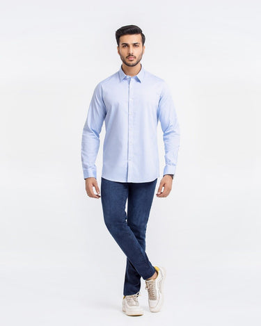 Men's White & Green Casual Shirt - FMTS23-31780