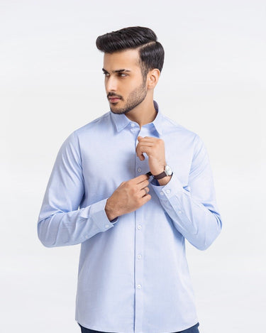 Men's White & Green Casual Shirt - FMTS23-31780