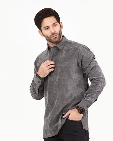 Men's Dark Grey Casual Shirt - FMTS22-31722