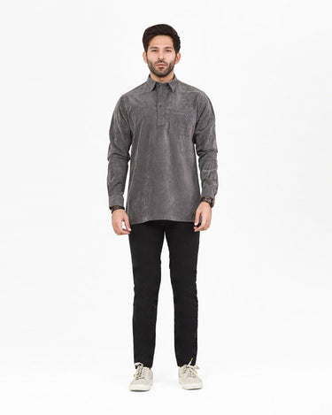 Men's Dark Grey Casual Shirt - FMTS22-31722